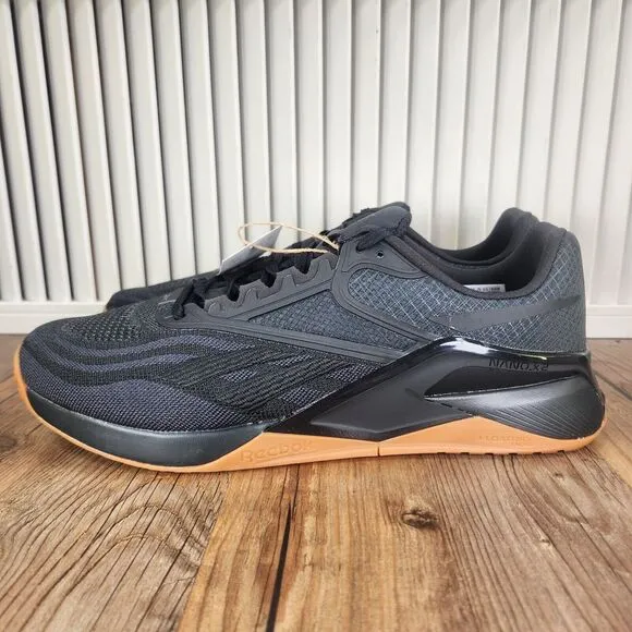 Reebok Nano X2 Mens 11.5 Black Gum Sole Training Workout Sneaker Shoes 100047842
