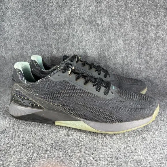 Reebok Nano X1 Lux Mens 12.5 Shoes Gray Training Crossfit Gym Lifting