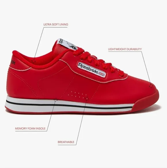Reebok Princess Sneakers In Techy Red 8.5