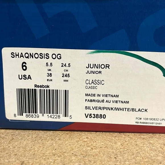 Reebok Shaqnosis OG Shaq basketball shoes sneakers V53880 Youth Girls 6