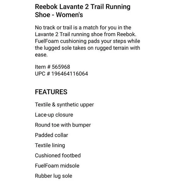 Reebok Sz 9.5 Lavante Trail 2 Outdoor Running Training Shoe Sport Blue 100025764