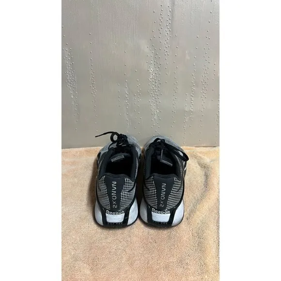 Reebok Training Shoes Black white pure gray, womens size 7.5