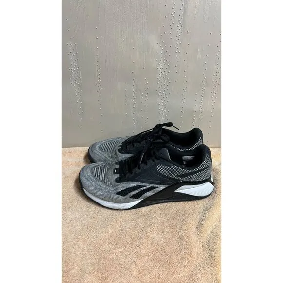 Reebok Training Shoes Black white pure gray, womens size 7.5