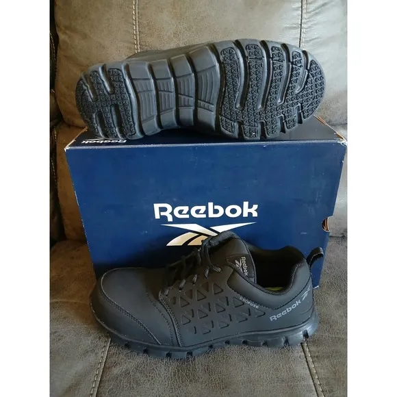 Reebok Work Shoes Sublite ASTM F2413-18 M/I/C/EH Alloy Toe Black 7.5 M MENS #774