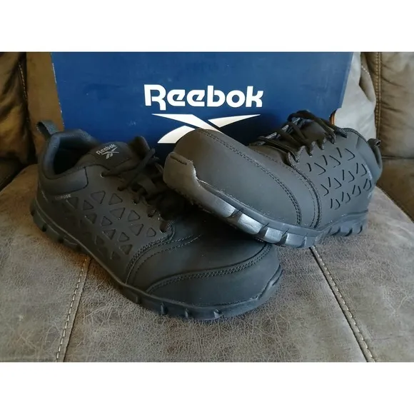 Reebok Work Shoes Sublite ASTM F2413-18 M/I/C/EH Alloy Toe Black 7.5 M MENS #774