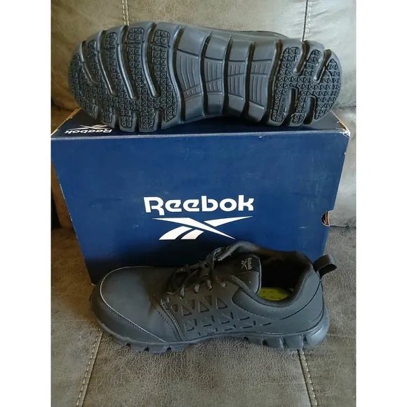 Reebok Work Shoes Sublite ASTM F2413-18 M/I/C/EH Alloy Toe Black 7.5 M MENS #774