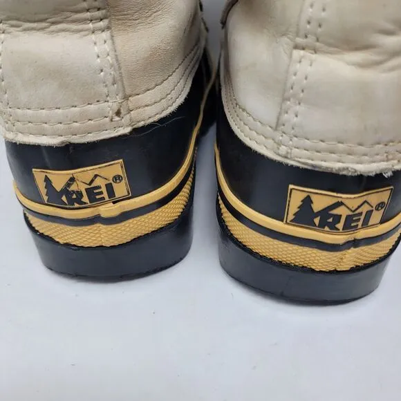 REI Pac Snow Boots Mens Sz 8 Tan Leather Liners Winter Work Hunting Korea 99%