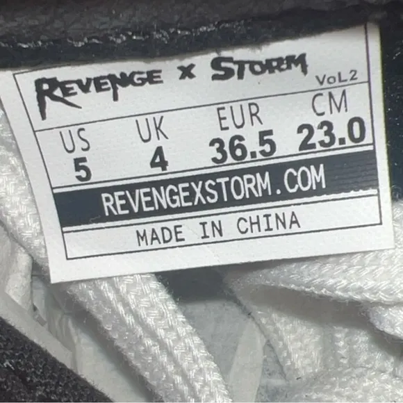 REVENGE X STORM VOL. 2 HI TOP SNEAKERS/SHOES IN BLACK FLAME | NEW/NWOB!!⚡️⚡️