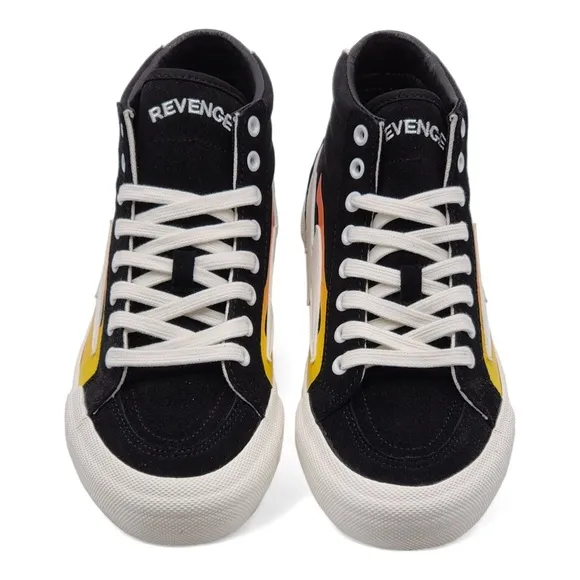REVENGE X STORM VOL. 2 HI TOP SNEAKERS/SHOES IN BLACK FLAME | NEW/NWOB!!⚡️⚡️