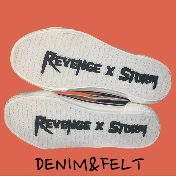 REVENGE X STORM VOL. 2 HI TOP SNEAKERS/SHOES IN BLACK FLAME | NEW/NWOB!!⚡️⚡️