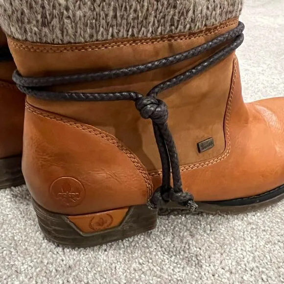 Rieker Cayenne Women's Brown Leather Ankle Boot Insulated Size 43‎ USA 11