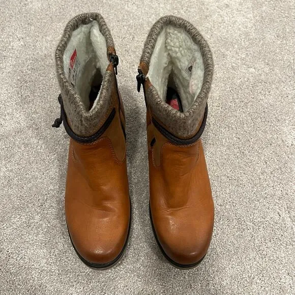 Rieker Cayenne Women's Brown Leather Ankle Boot Insulated Size 43‎ USA 11