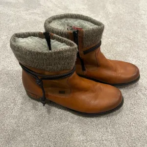 Rieker Cayenne Women's Brown Leather Ankle Boot Insulated Size 43‎ USA 11