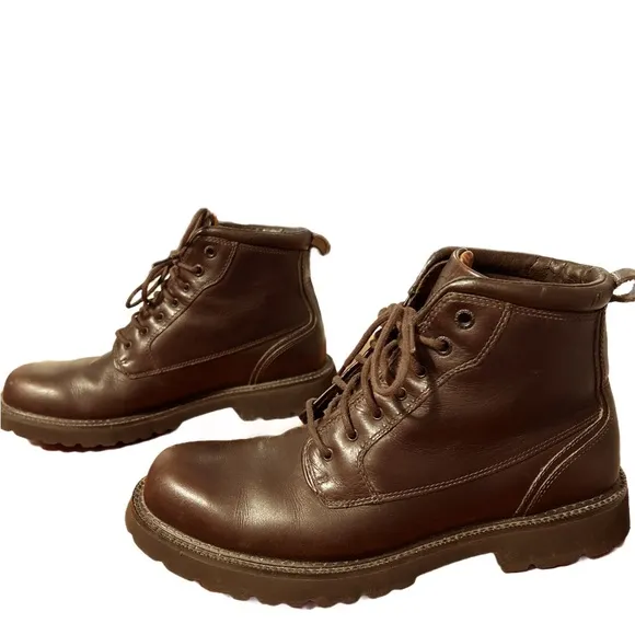 Rockport Men’s Waterproof Leather Dark Brown Boots Size 8 1/2