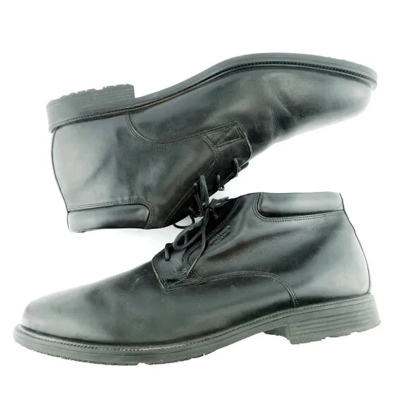 ROCKPORT Waterproof Black Leather Lace-up Ankle Boots Men's 13