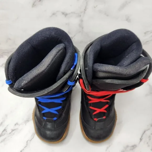 Rossignol Rider Snowboarding Boots Black Colorful Laces Youth Unisex 3.5