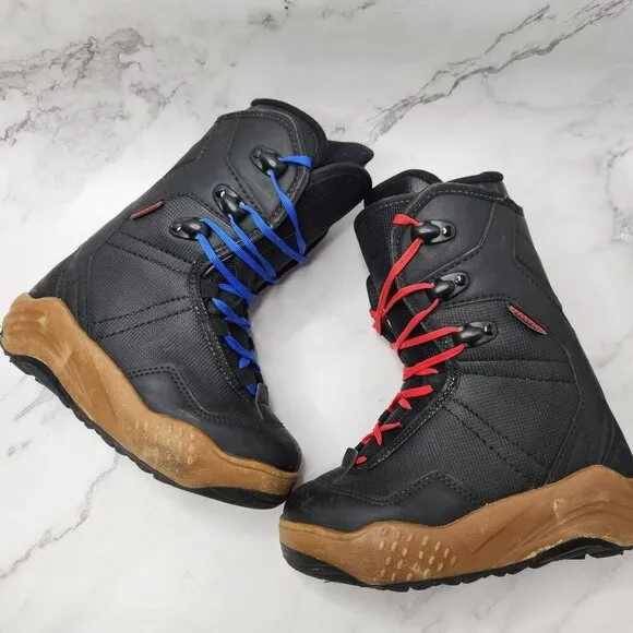 Rossignol Rider Snowboarding Boots Black Colorful Laces Youth Unisex 3.5