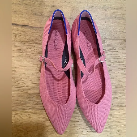 Rothy's Pink Women's pointed toe Mary Jane Shoes size 9 NWOT
