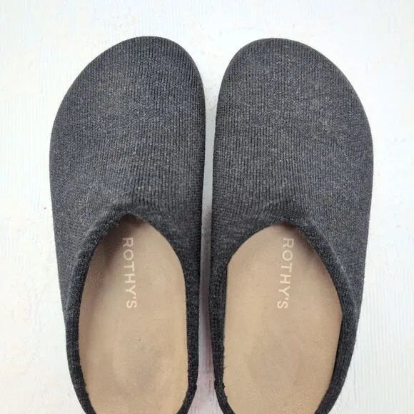 Rothy’s The Casual Clog Women 7 Soft Black Merino Wool Boho Coastal Modest Folk