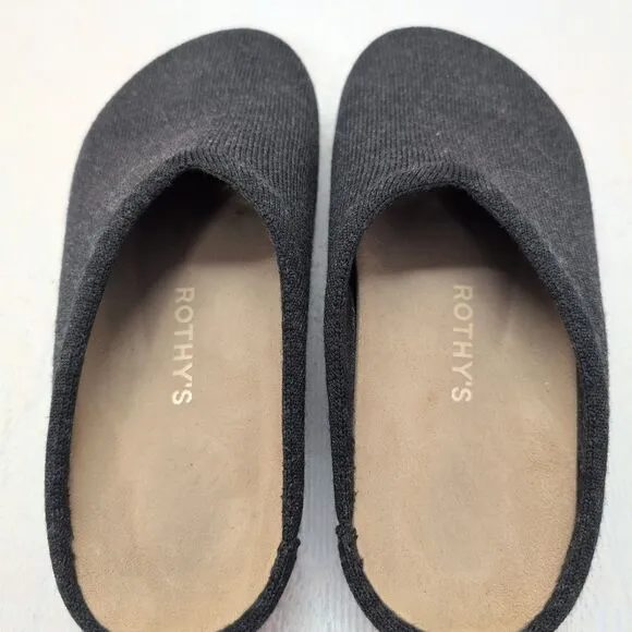 Rothy’s The Casual Clog Women 7 Soft Black Merino Wool Boho Coastal Modest Folk