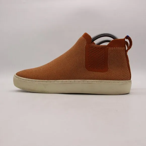 Rothy's The Chelsea Women's Size 7.5 Hi Top Sneakers Fawn Caramel Textile Shoes