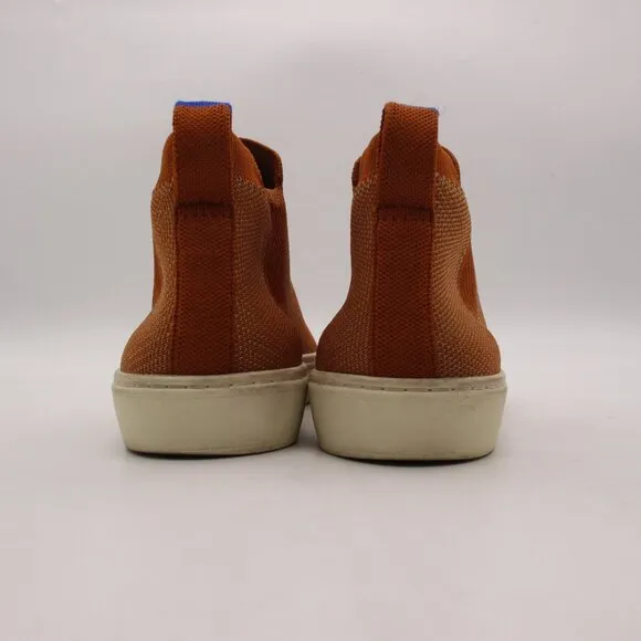 Rothy's The Chelsea Women's Size 7.5 Hi Top Sneakers Fawn Caramel Textile Shoes