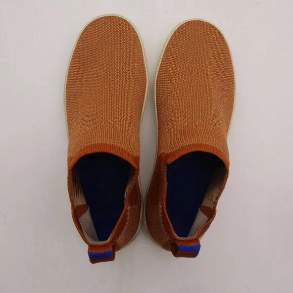 Rothy's The Chelsea Women's Size 7.5 Hi Top Sneakers Fawn Caramel Textile Shoes