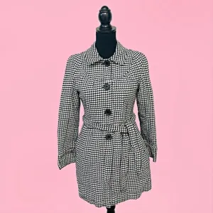ROXY Outwear Peacoat Mid-Long Single Breasted Plaid Coat Winter Jacket Medium