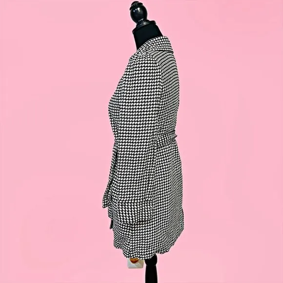 ROXY Outwear Peacoat Mid-Long Single Breasted Plaid Coat Winter Jacket Medium
