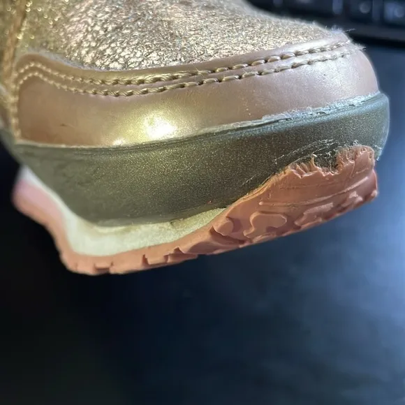 RUBBER DUCK Winter Boots - Snowjogger - Cracked Metallic - Rose Gold, Toddler 8
