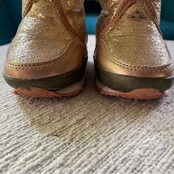RUBBER DUCK Winter Boots - Snowjogger - Cracked Metallic - Rose Gold, Toddler 8