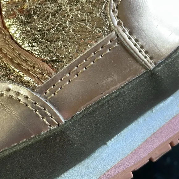 RUBBER DUCK Winter Boots - Snowjogger - Cracked Metallic - Rose Gold, Toddler 8