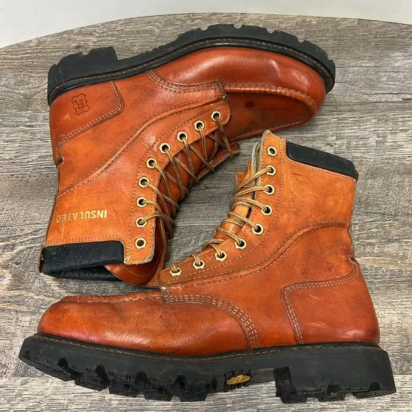 Ruffouts Men’s Insulated Lace Up Leather Work Boots 9.5