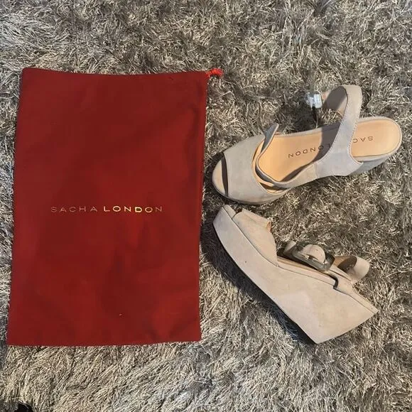 Sacha London Tan Wedge Sandals Stylish Comfort