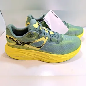 Salomon AERO GLIDE Men's Running Outdoor Shoes Size 10 Granite Green Yellow Iris