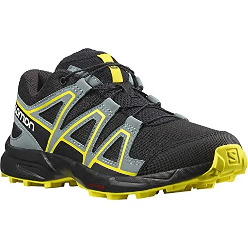 Salomon Kid's Speedcross Trail Running Shoes, Black/Black/Evening Primrose, 5 Big Kid