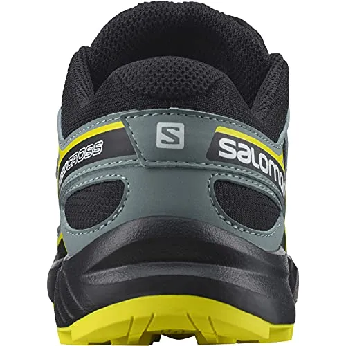 Salomon Kid's Speedcross Trail Running Shoes, Black/Black/Evening Primrose, 5 Big Kid