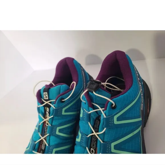 Salomon Speedcross 4 Trail Running Shoes Men's Toggle Lace Lock Blue US 9