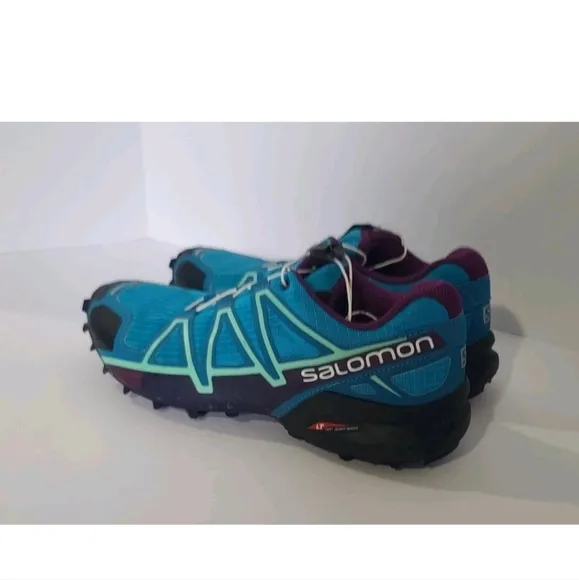 Salomon Speedcross 4 Trail Running Shoes Men's Toggle Lace Lock Blue US 9