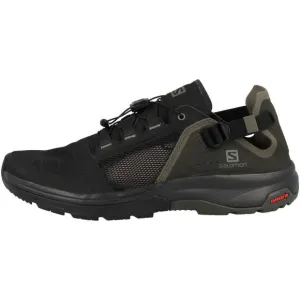 SALOMON TECH AMPHIB 4 HIKING SHOES FOR MEN SNEAKER, BLACK/BELUGA/CASTOR GRA