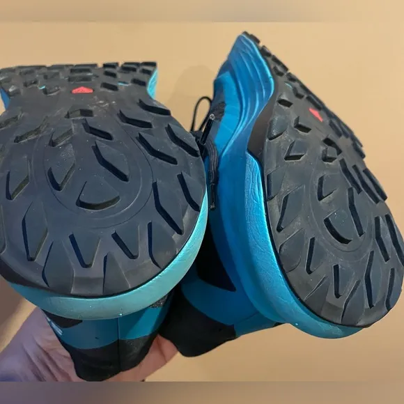 Salomon Ultra Flow Trail Running Shoe, Blue/teal, Men’s size 10.5
