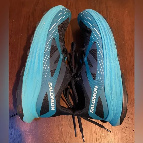 Salomon Ultra Flow Trail Running Shoe, Blue/teal, Men’s size 10.5
