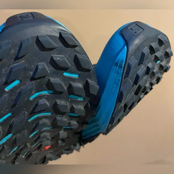 Salomon Ultra Flow Trail Running Shoe, Blue/teal, Men’s size 10.5