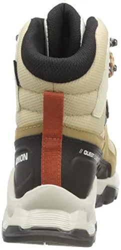 Salomon Women's QUEST ELEMENT GORE-TEX Hiking Boots For Women, Safari/Vanilla Ice/Mecca Orange, 7