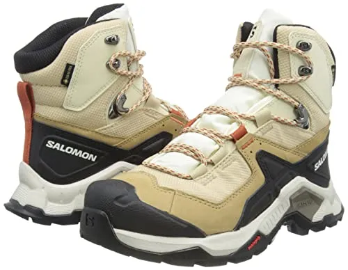 Salomon Women's QUEST ELEMENT GORE-TEX Hiking Boots For Women, Safari/Vanilla Ice/Mecca Orange, 7