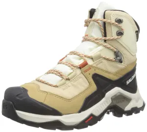 Salomon Women's QUEST ELEMENT GORE-TEX Hiking Boots For Women, Safari/Vanilla Ice/Mecca Orange, 7
