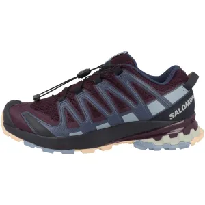 Salomon Women's XA PRO 3D V8 Trail Running Shoes for Women, Wine Tasting/Night Sky/Almond Cream, 8.5