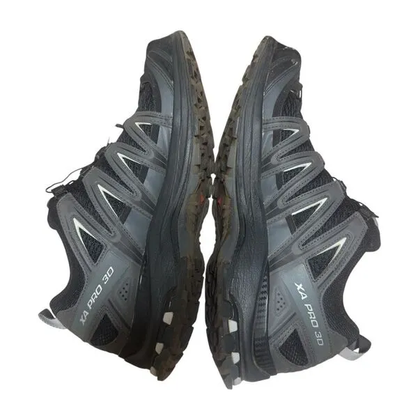 Salomon 3D Chassis Ortholite Black Gray Shoes Size 12.5