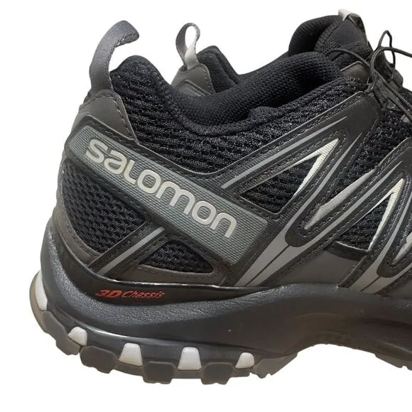 Salomon 3D Chassis Ortholite Black Gray Shoes Size 12.5