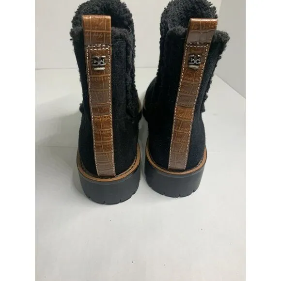 Sam Edelman Jaclyn Black Waterproof Suede Chelsea Boots Size 8.5